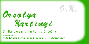 orsolya martinyi business card